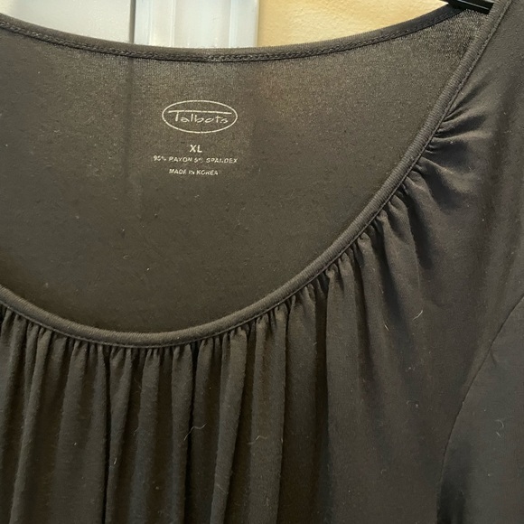 Talbots black 3/4 sleeve ruched neck line - Picture 4 of 5